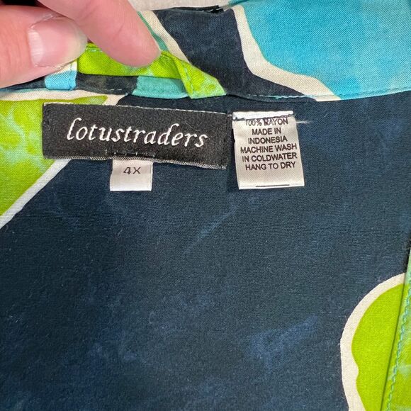 Lotus-Traders Batik Kimono 4X Colorful Abstract Art to Wear Duster Cover Up - Picture 5 of 14